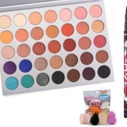 35 MULTICOLOR MAKEUP KIT + 36H BLACK EYELINER + 6 IN 1 BLENDER PUFF SE-image-3