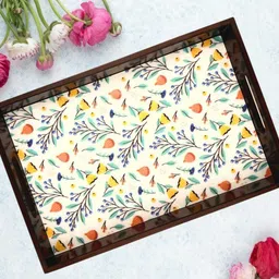 angira handicrafts WOODEN digital print tray for Kitchen serveware Coffee AHS-T232 Tray-picture-2