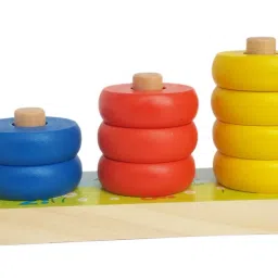 trinkets & more - Rainbow Calculation Counting Stacker (15 Pieces) | Number Learning Stacking Rings | Early Educational Toys for Toddlers Kids 18 Months + image 3