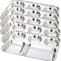 5 in 1 Compartment Divided Steel Plate/Thali Sectioned Plate-image-44