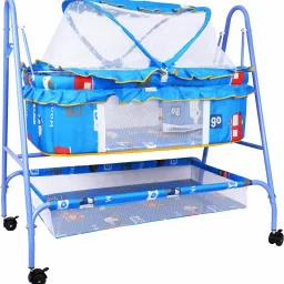 Baby Swing Cradle Jhula with Mosquito Net And Storage Basket for New Born Baby Bassinet-image-68