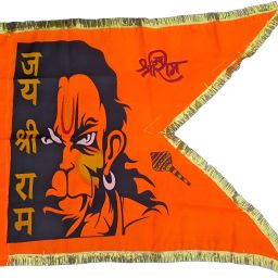 27X35 Hanuman Ji Bhagwa Dhwaj Large Jai Shri Ram Jhanda Pataka for Temple A-Foldable Outdoor Flag-image-38