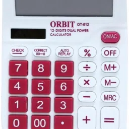 Orbit OT-612 CHECK & CORRECT Pink Basic Calculator-9