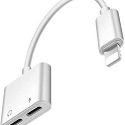 Gadget Zone White Dual Lighting to Headphone Jack Cable Adapter Splitter 03 Phone Converter-5