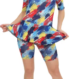 Swimming Dress for Women, Swimwear, Frock Style Swimming Costume Printed Women Swim-dress Multicolor Swimsuit-image-42