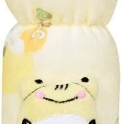 lilz caress Soft Plush Stretchable Baby Feeding Bottle Cover with Easy to Hold Strap | Suitable for 150ml | Cute Animated Overall Print Pack of 2 image 3