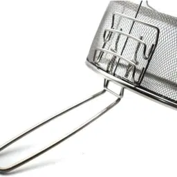kruvad Round Frying Basket with Folding Removable Handle Deep Frying Basket Deep Frying Basket image 4