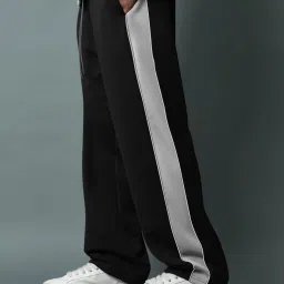 Men Striped Black Track Pants-image-69