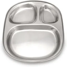 Stainless Steel 3 IN 1 Three Compartment Nasta/Dinner Plate/Snacks Plate Sectioned Plate-picture-19
