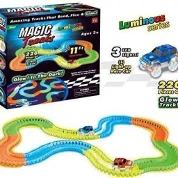 Magic Race Bend Flex and tracks-220 Pieces,Plastic Magic 11 feet Long-1