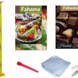 MAGIC COIL PAAN NAWABI CHOCOCLATE CREAM FLAVOR CHIMTA FOIL PAPER MOUTH TIP COMBO STRAWBERRY, DOUBLE APPLE Hookah Flavor-image-55