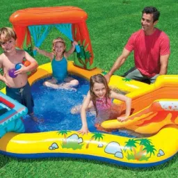 intex ® Original Inflatable Dinosaur Kids Play Center Swimming Pool /paddling pool With Inbuilt water spray & slide with 6 balls Inflatable Swimming Pool image 4