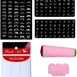 Nail Art Combo Kit With 2pcs Small Stamping Image Plates (TO-03,09), 1pc Large Stamping Image Plate(XY20) & French Manicure Finger Tip Guide-image-33