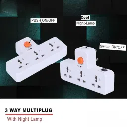 Rosario 3 Universal Socket Multiplug with 1 Master Switch Indicator and Led Light Smart Plug image 3