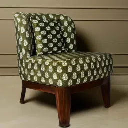 timberly Malena Fabric Slipper Chair in Green Colour-picture-10