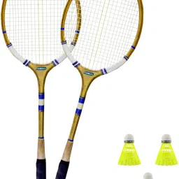 Wooden Rackets 2 Piece Badmintons with 3 Shuttles Badminton Racquet Badminton Kit-11