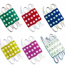 (5 Pc Each Red Green Blue Yellow White Pink) 30 Pcs 12V DC Optical 3 LED Module Car Fancy Lights-26