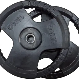 20 kg Pair of 10 Kg Rubber Coated Cast Iron Plates (10Kg x 2 = 20Kg) Home Gym Combo-4