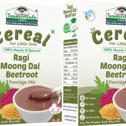 Organic Sprouted Ragi Moong Dal Beetroot Porridge Mix | 400g, (200g each pack) Cereal-12