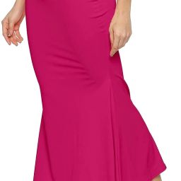Woo THiNG Sari Shapewear in solid color Lycra Blend Petticoat-image-50