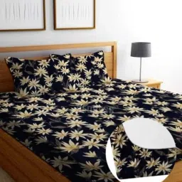 220 TC Microfiber Double Floral Fitted (Elastic) Bedsheet-image-66