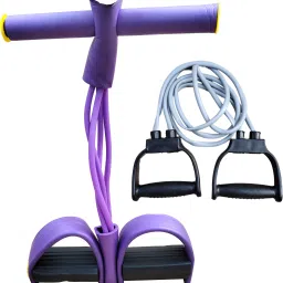 COMBO RESISTANCE TUBE AND TUMMY TRIMMER FOR MEN AND WOMEN(GREY,PURPLE) Ab Exerciser-image-80