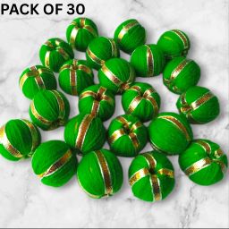 30pcs Green Woolen Gota Balls for DIY Crafts, Diwali, Pooja & Home Decoration-image-71