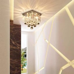 crystalISMART Modern Chandeliers for Living Room Ceiling Lights Jhumar Jhoomar Fixture Lighting Led Ceiling Light Pendant Bulb 25 cm Width (Light: Warm White, Dia 25Cm) Chandelier Ceiling Lamp-image-65