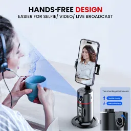 ZOTIMO Auto Face Tracking Phone Holder 360° Rotation Face Body Phone Tracking Tripod Single Gimbal for Mobile image 4