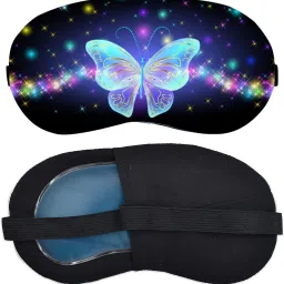 Soft Sleep Mask with Colorful Glowing Butterfly Design-image-64