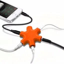 HumBiG Multicolor ™ 6 Port Jack Multi Headphone Audio Splitter Phone Converter 6 Device Phone Phone Converter-picture-27