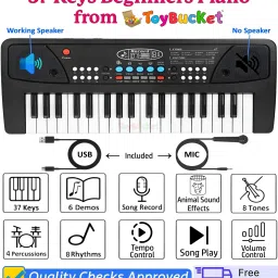 37 Keys 430A1 Piano with Microphone | Record Function | For Kids Boys & Girls-19