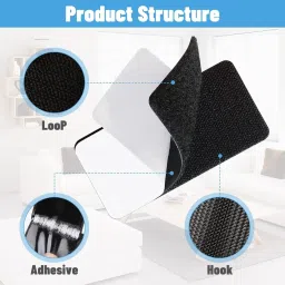 nirmatsaray 20 sets Hook and Loop Strips with Adhesive Strong Interlocking Tape Strip Stick-on Velcro image 2