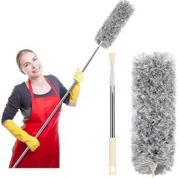 Bendable & Extendable Fan Cleaning Duster with 100 inches Expandable Pole Microfibre Wet and Dry Brush-image-11