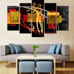 wens Velvet Laminated Figurative Art Set of 5 Wall Art Panels-picture-44