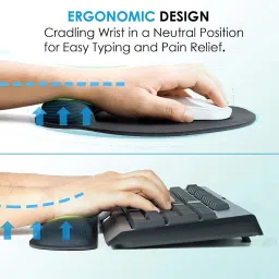Krinus Memory Foam Mouse & Keyboard Hand Wrist Rest Cushion Wrist Support& Pain Relief Mousepad image 3