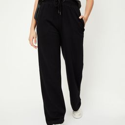 max Women Solid Black Track Pants-picture-11