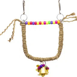 TOYS Interactive & Playful Bird Perch For Cage Playful Bird Hanging Toy for Bird Parrots, Cockatiel, Lovebird, Budgerigar, Finches & All Small & Medium Size Birds Wooden Chew Toy, Training Aid, Perch For Bird-image-1