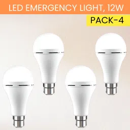 12W Rechargeable Inverter LED Bulb with Upto 4H.Power Cut Lighting Pack of_4A448 4 hrs Bulb Emergency Light-image-39