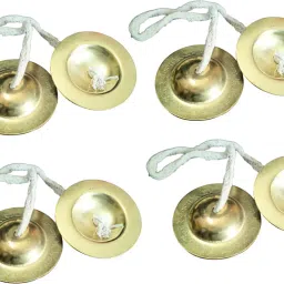 Manjeera Brass Traditional Musical Instruments For Puja & Kirtan (Pack of 4) Kartal Instrument-image-17