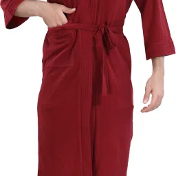 Plain Maroon XL Bath Robe-image-21