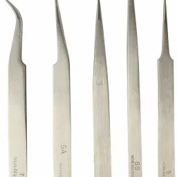 Stainless Steel Non-Magnetic Tweezer Tool - Set of 5 Pieces-picture-46