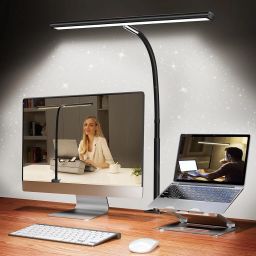 Tall LED Desk Lamp for Monitor and Study Eye Friendly 3 Color Dimmable USB Light Table Lamp-image-57