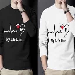 Pack of 2 Men Printed Round Neck Polyester Black, White T-Shirt-image-99
