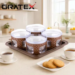 SUN SHINE ROUND 4PCS. BROWN Bowl, Tray Serving Set-45