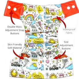 vparents Reusable Adjustable Cloth Diapers With ulta absorbent Insert 5 layers washable image 5