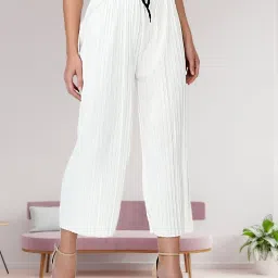 Women Regular Fit White Polyester Trousers-image-64