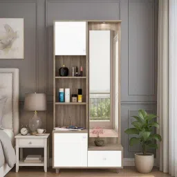 crystal furnitech Cassandra Dressing Unit in Bella Noce & Glossy White Colour-picture-18