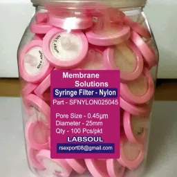 Nylon Syringe Filters Membrane - 25mm Membrane Diameter, 0.45 um Pore Size Filter Paper-15