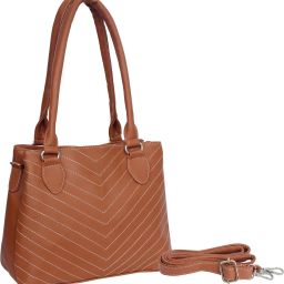 Brown Women Sling Bag - Extra Large 'V' Stitch Sling Cum Shoulder Bag in TAN-image-112